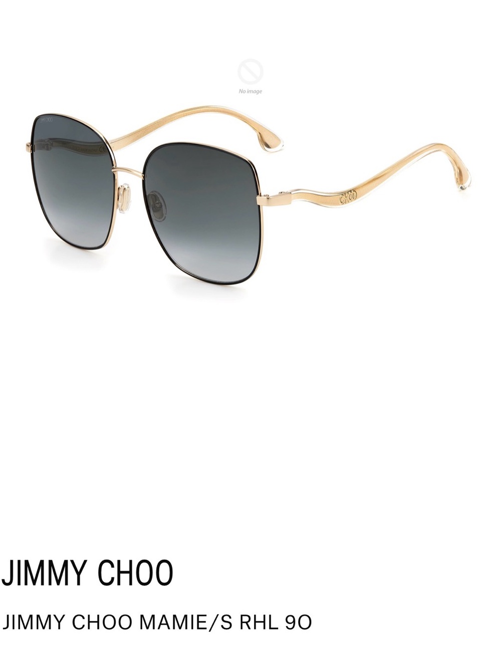Jimmy Choo Gold Frame Sunglasses with Gray Gradient Lenses